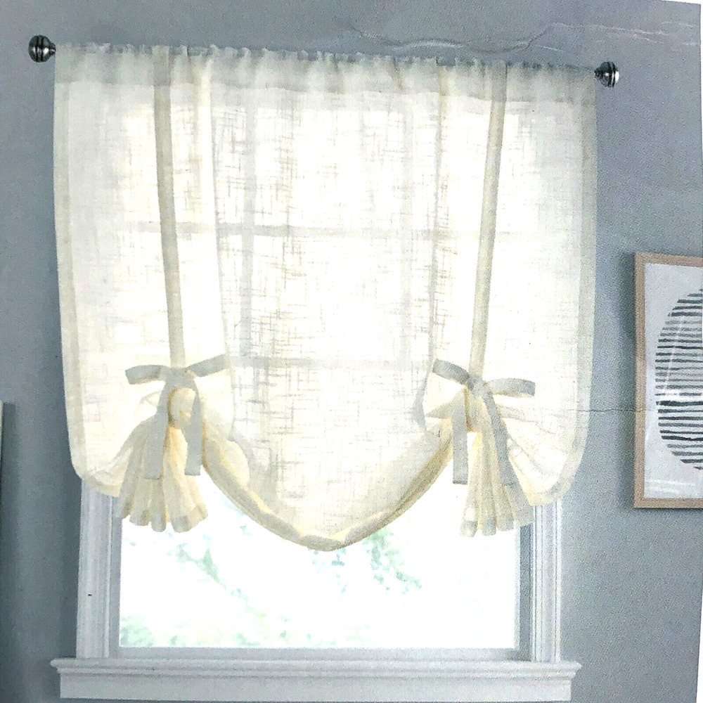 Vue Window Solutions Bayside Tie Up Shade White Bows Coquette 42" x 63"